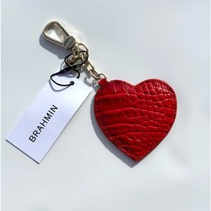 BRAHMIN CARNATION HEART KEYCHAIN